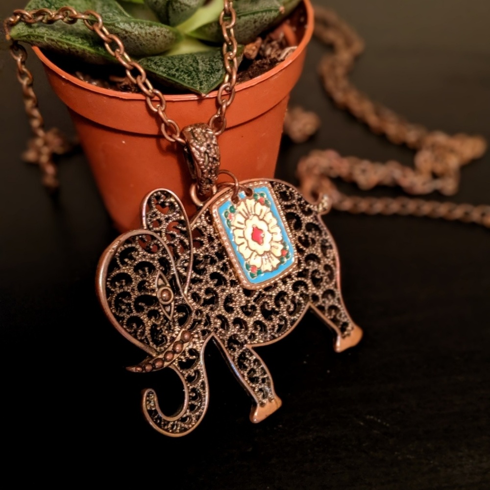 Boho Elephant Necklace